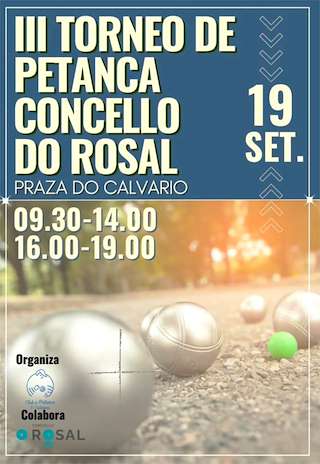 Fechas, información, programa, cartel, imágenes, mapa y ubicación de III Torneo de Petanca (2026) en O Rosal