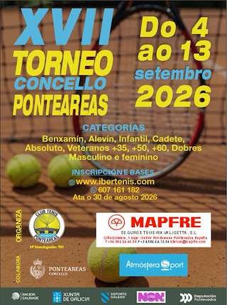 Fechas, información, programa, cartel, imágenes, mapa y ubicación de XVII Torneo de Tenis (2026) en Ponteareas