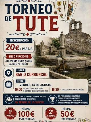 Fechas, información, programa, cartel, imágenes, mapa y ubicación de Torneo de Tute (2026)  en  Cualedro