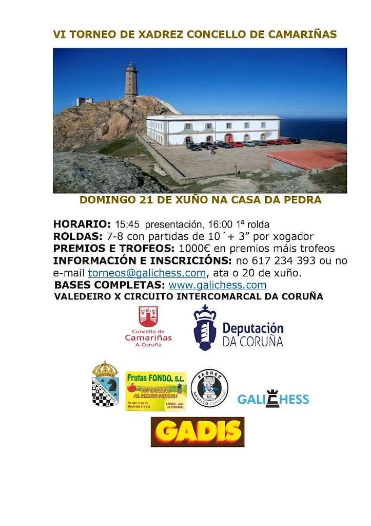 VI Torneo de Xadrez (2026) en Camariñas