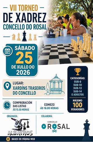 Fechas, información, programa, cartel, imágenes, mapa y ubicación de VII Torneo de Xadrez (2026)  en  O Rosal