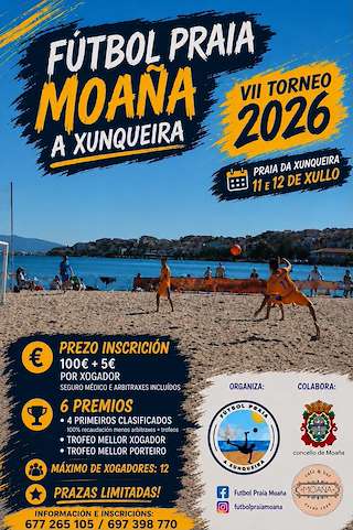 Fechas, información, programa, cartel, imágenes, mapa y ubicación de VII Torneo Fútbol Praia (2026)  en  Moaña