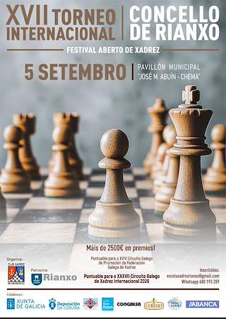 Fechas, información, programa, cartel, imágenes, mapa y ubicación de XVII Torneo Internacional de Xadrez Concello de Rianxo (2026)