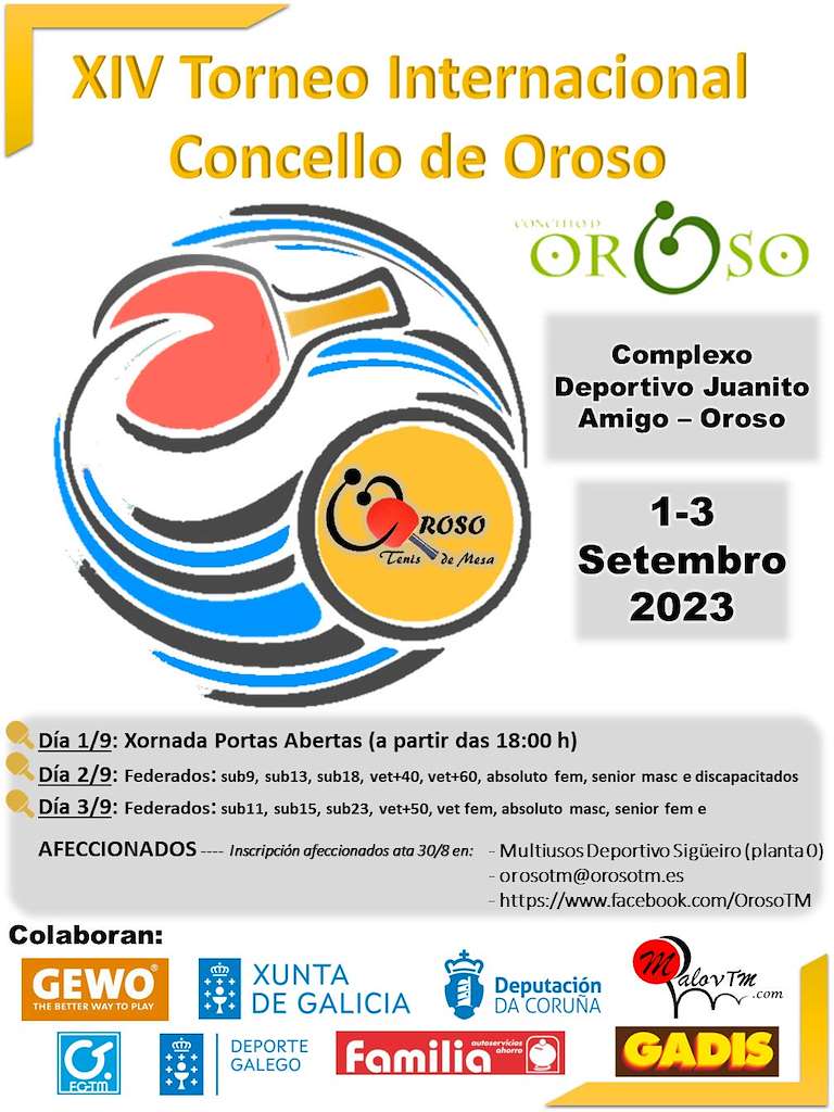 XIV Torneo Internacional Tenis de Mesa en Oroso