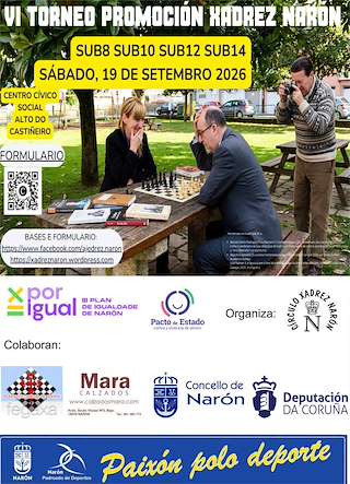 Fechas, información, programa, cartel, imágenes, mapa y ubicación de VI Torneo Promoción Xadrez (2026)  en  Narón