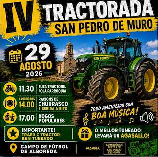 Fechas, información, programa, cartel, imágenes, mapa y ubicación de IV Tractorada San Pedro de Muro (2026)  en  O Porto do Son