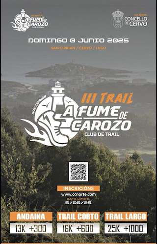 Fechas, información, programa, cartel, imágenes, mapa y ubicación de III Trail A Fume de Carozo de San Ciprián  en  Cervo