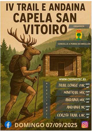 Fechas, información, programa, cartel, imágenes, mapa y ubicación de IV Trail & Andaina Capela do San Vitorio  en  A Pobra do Brollón