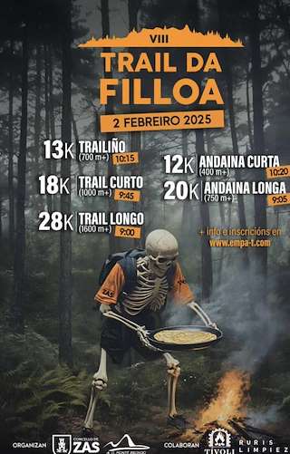 Fechas, información, programa, cartel, imágenes, mapa y ubicación de VIII Trail da Filloa  en  Zas