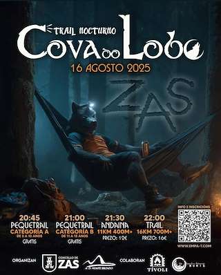 Fechas, información, programa, cartel, imágenes, mapa y ubicación de VI Trail Nocturno Cova do Lobo  en  Zas