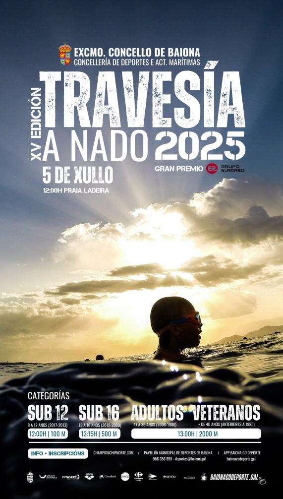 XV Travesía a Nado (2025) en Baiona