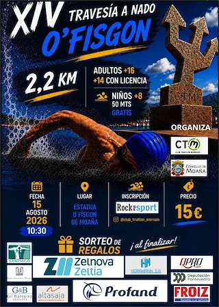 Fechas, información, programa, cartel, imágenes, mapa y ubicación de XIV Travesía a Nado O Fisgón  (2026) en Moaña