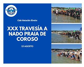 Fechas, información, programa, cartel, imágenes, mapa y ubicación de XXX Travesía a Nado Praia de Coroso  en  Ribeira