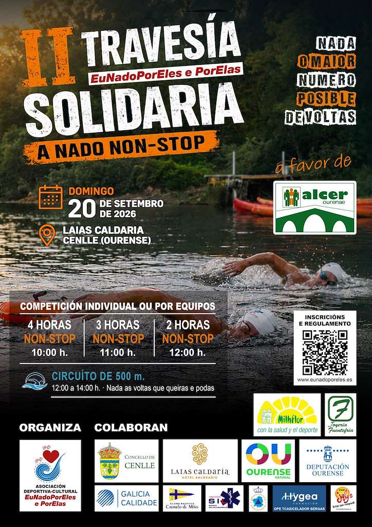 II Travesía Solidaria a Nado NON-STOP EuNadoPorEles e PorElas (2026) en Cenlle