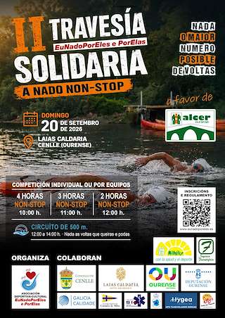 Fechas, información, programa, cartel, imágenes, mapa y ubicación de II Travesía Solidaria a Nado NON-STOP EuNadoPorEles e PorElas (2026) en Cenlle