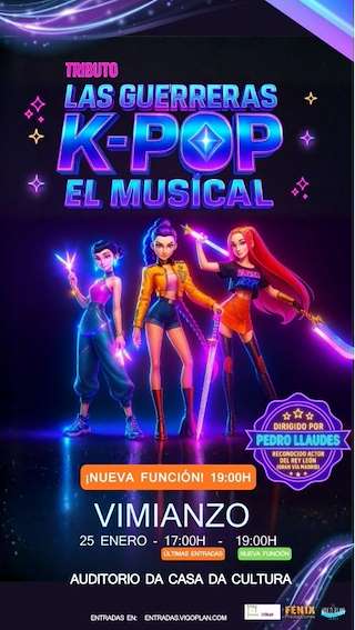 Fechas, información, programa, cartel, imágenes, mapa y ubicación de Tributo Musical Las Guerreras K-Pop en Concierto (2026)  en  Vimianzo