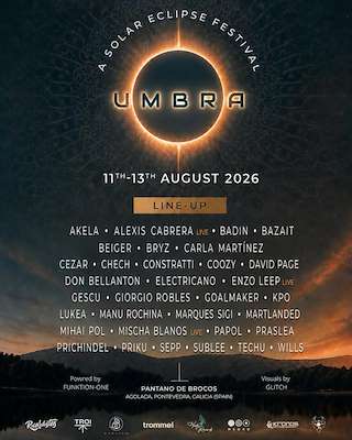 Fechas, información, programa, cartel, imágenes, mapa y ubicación de Umbra - A Solar Eclipse Festival (2026)  en  Agolada