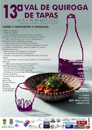 Fechas, información, programa, cartel, imágenes, mapa y ubicación de XIII Val de Quiroga de Tapas