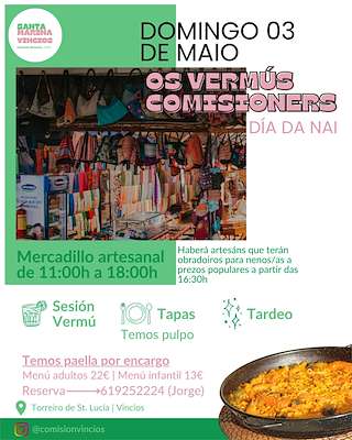 Fechas, información, programa, cartel, imágenes, mapa y ubicación de Vermú Comisioner Día da Nai de Vincios  (2026)  en  Gondomar