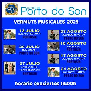 Fechas, información, programa, cartel, imágenes, mapa y ubicación de Vermuts Musicales  en  O Porto do Son