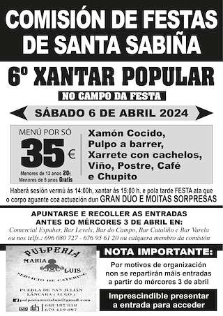 VII Comida de Santa Sabiña en Santa Comba