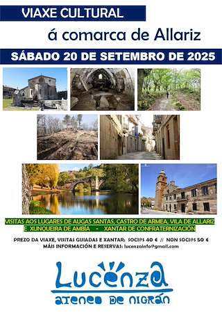 Fechas, información, programa, cartel, imágenes, mapa y ubicación de Viaxe Cultural a Comarca de Allariz  en  Nigrán