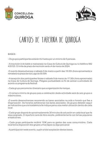 IX Cantos de Taberna (2026) en Quiroga