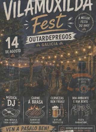 Fechas, información, programa, cartel, imágenes, mapa y ubicación de Vilamuxilda Fest de Outardepregos (2026)  en  O Bolo