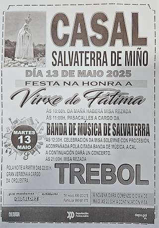 Fechas, información, programa, cartel, imágenes, mapa y ubicación de Virgen de Fátima de Casal (2026)  en  Salvaterra do Miño