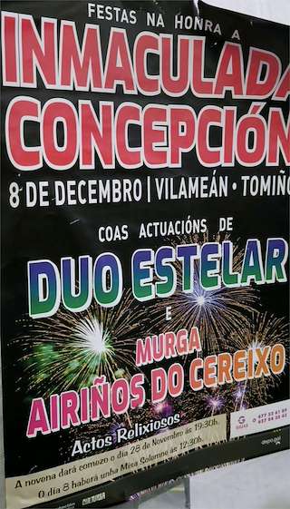 Fechas, información, programa, cartel, imágenes, mapa y ubicación de Virgen de la Inmaculada Concepción de Vilameán (2025)  en  Tomiño