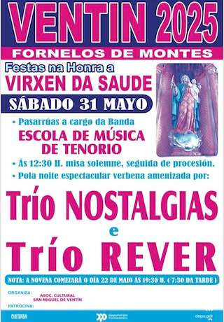 Fechas, información, programa, cartel, imágenes, mapa y ubicación de Virgen de la Salud de Ventín  en  Fornelos de Montes