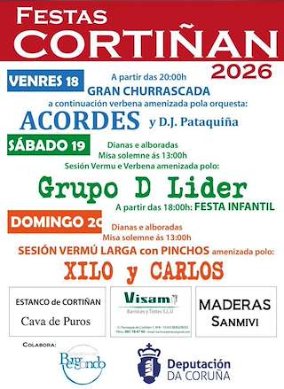 Fechas, información, programa, cartel, imágenes, mapa y ubicación de Virgen de los Dolores de Cortiñan (2026) en Bergondo