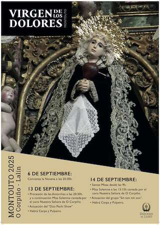 Fechas, información, programa, cartel, imágenes, mapa y ubicación de Virgen de los Dolores de Montouto  en  Lalín