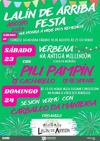 Fechas, información, programa, cartel, imágenes, mapa y ubicación de Virgen de los Remedios de Lalín de Arriba