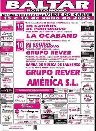 Fechas, información, programa, cartel, imágenes, mapa y ubicación de Virgen del Carmen de Baltar  en  Sanxenxo