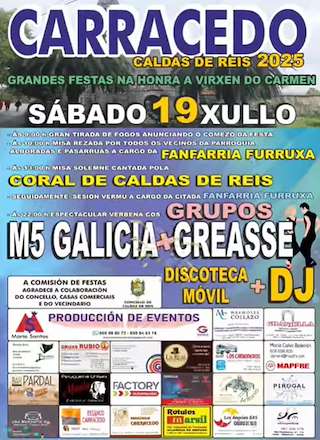 Fechas, información, programa, cartel, imágenes, mapa y ubicación de Virgen del Carmen de Carracedo  en  Caldas de Reis