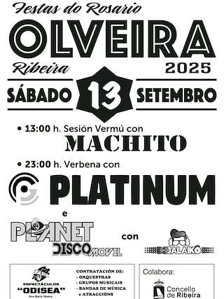 Fechas, información, programa, cartel, imágenes, mapa y ubicación de Virgen del Rosario de Olveira  en  Ribeira