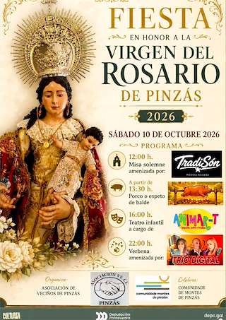 Fechas, información, programa, cartel, imágenes, mapa y ubicación de Virgen del Rosario de Pinzás  (2026)  en  Tomiño