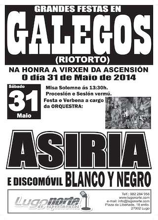 Virxe da Ascensión de Galegos en Riotorto