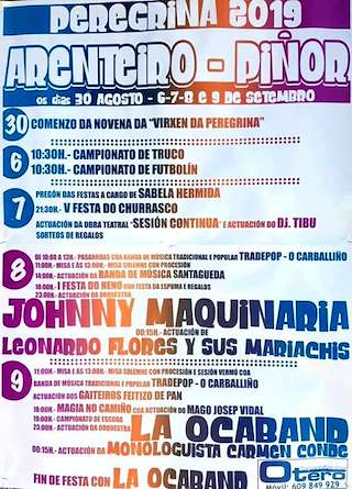 Virxe da Peregrina de Arenteiro en Piñor