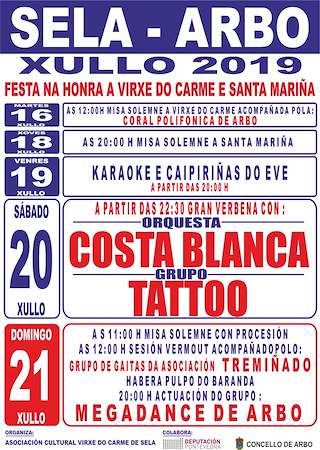 Virxe do Carme e Santa Mariña de Sela en Arbo
