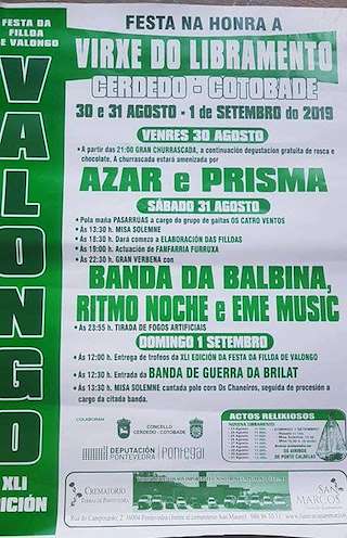 Virxe do Libramento - XLVII Festa da Filloa de Valongo en Cerdedo-Cotobade