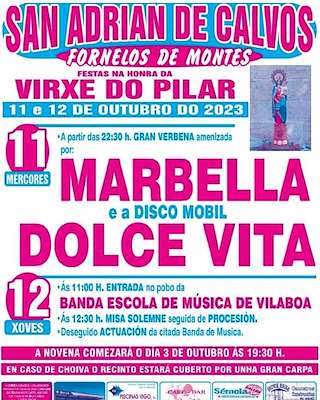 Virxe do Pilar de San Adrián de Calvos en Fornelos de Montes