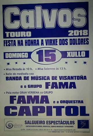 Virxe dos Dolores de Calvos en Touro