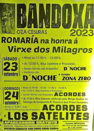Virxe dos Milagres de Bandoxa en Oza Cesuras