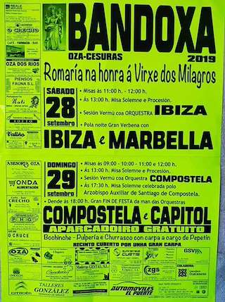 Virxe dos Milagres de Bandoxa en Oza Cesuras