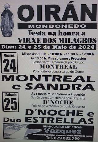 Virxe dos Milagros de Oirán en Mondoñedo