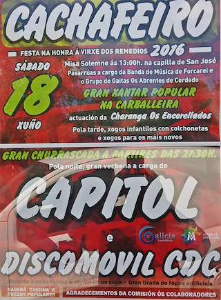 Virxe dos Remedios de Cachafeiro en Forcarei