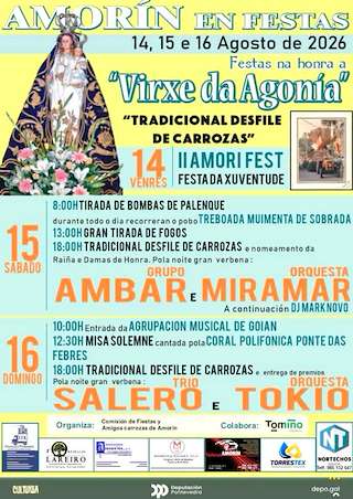 Fechas, información, programa, cartel, imágenes, mapa y ubicación de Virxe da Agonía de Amorín (2026) en Tomiño