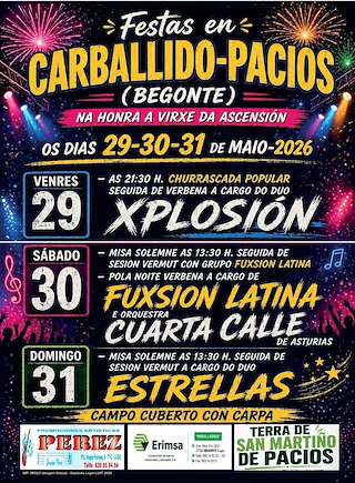 Fechas, información, programa, cartel, imágenes, mapa y ubicación de Virxe da Ascensión de Carballido (2026)  en  Begonte